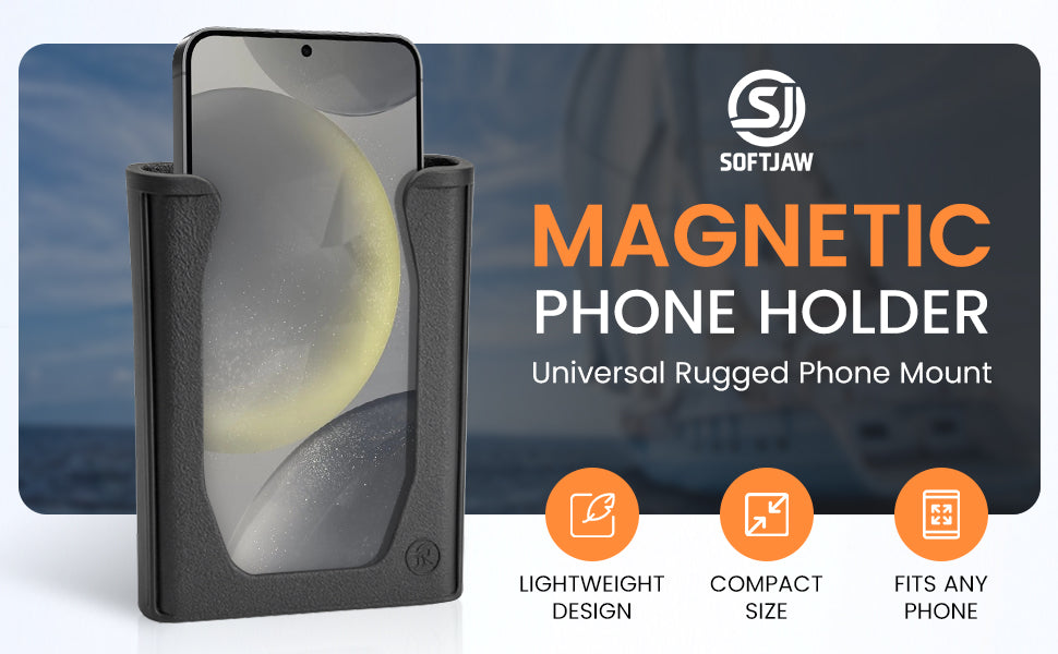 Magnetic Phone Holder – Universal Rugged Phone Mount for Work, Boats, Trucks, Camping, Pool Umbrellas & More | Super Strong Magnets + Bonus Strap