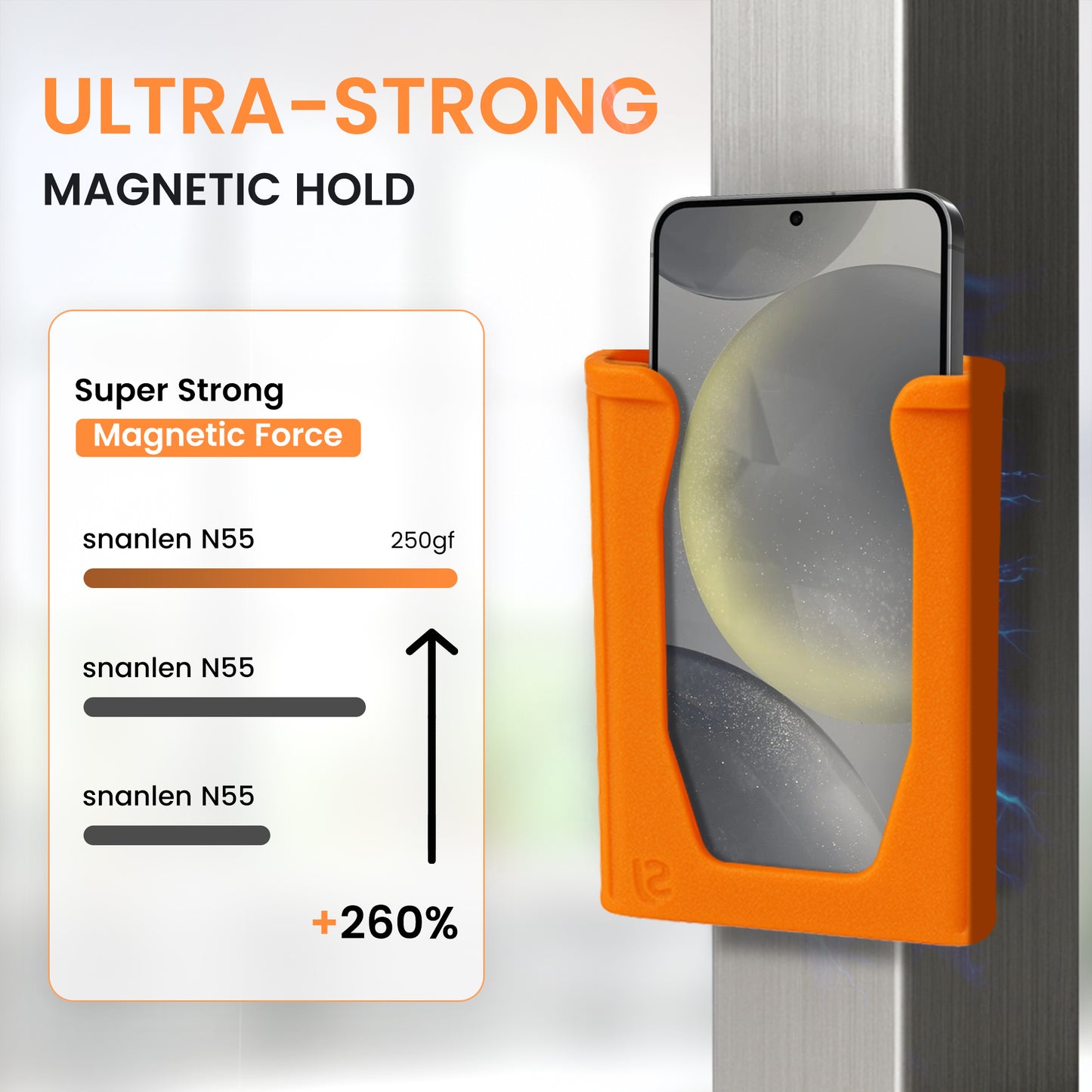 Magnetic Phone Holder – Universal Rugged Phone Mount for Work, Boats, Trucks, Camping, Pool Umbrellas & More | Super Strong Magnets + Bonus Strap