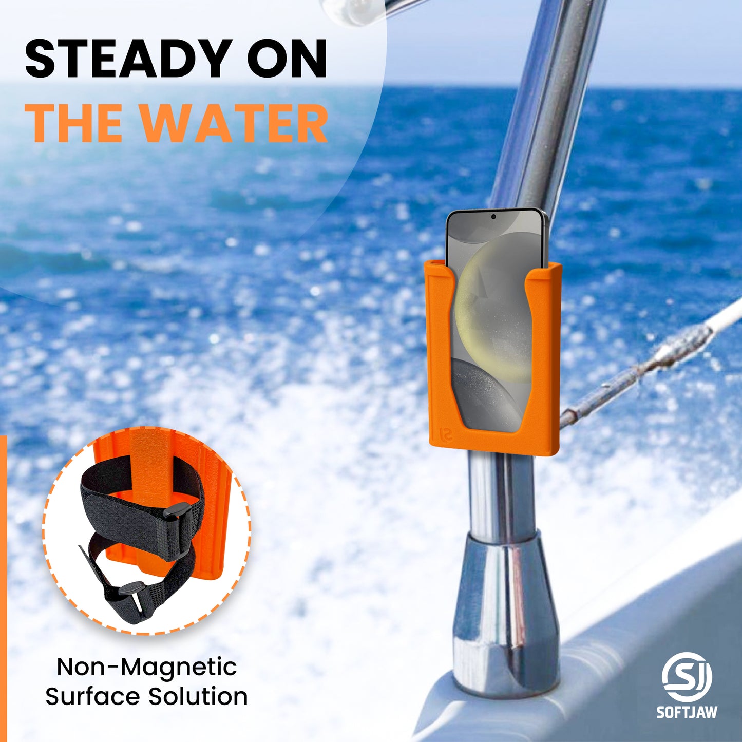 Magnetic Phone Holder – Universal Rugged Phone Mount for Work, Boats, Trucks, Camping, Pool Umbrellas & More | Super Strong Magnets + Bonus Strap