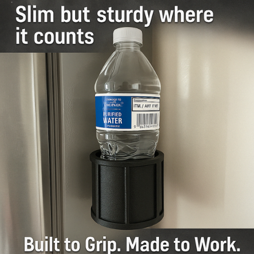 SoftJaw Slim Magnetic Cupholder | Heavy-Duty Rubber Tool Holder for Water Bottles & Cans