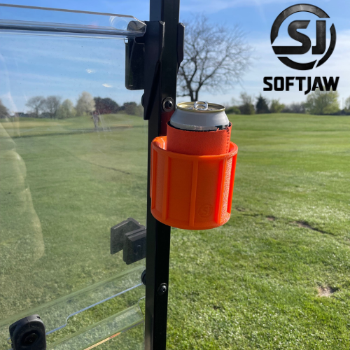 SoftJaw Slim Magnetic Cupholder | Heavy-Duty Rubber Tool Holder for Water Bottles & Cans